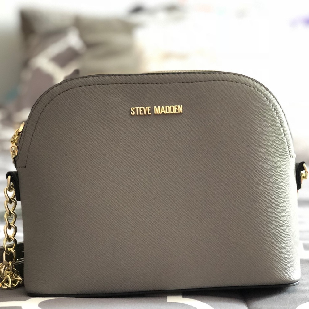 Grey and Gold Steve Madden Purse